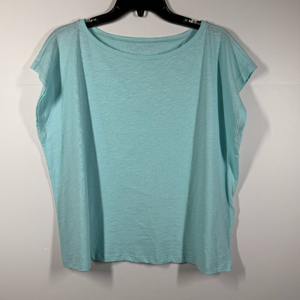 Eileen Fisher Boxy Organic Cotton Top - Mint Size Small